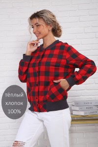 Рубашка женская 1131 красный-серый